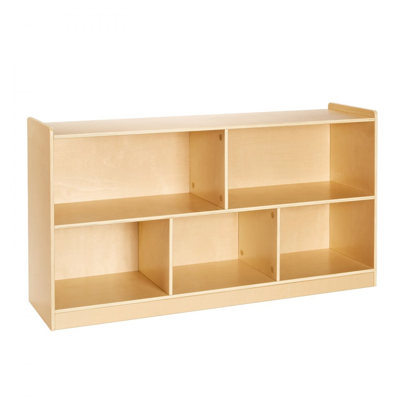 Montessori Kids Bookshelf with 5 Compartments and Top Shelf for Toy and Book Storage